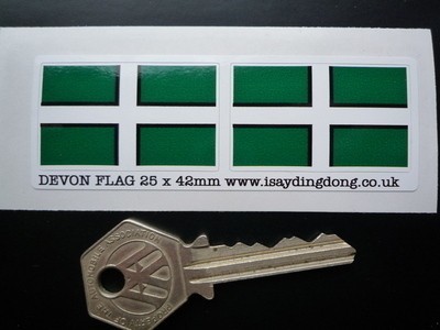 ◆送料無料◆ 海外 国旗 Devon Devonshire Flag デボン フラッグ 42mm 2枚セット ステッカー_画像1