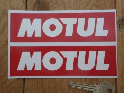 ◆送料無料◆ 海外 Motul White on Red モチュール 100mm 2枚セット ステッカー_画像1