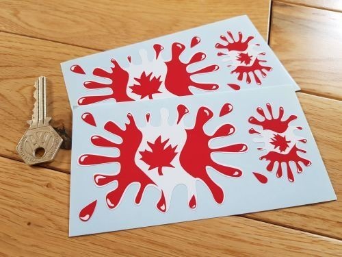 ◆送料無料◆ 海外 国旗 Canada Flag Splat カナダ フラッグ 4枚セット ステッカー_画像1