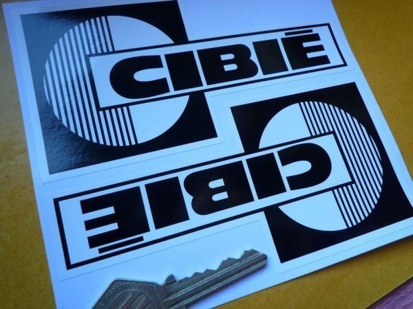 ◆送料無料◆ 海外 シビエ Cibie Black & White 140mm 2枚セット ステッカー_画像1