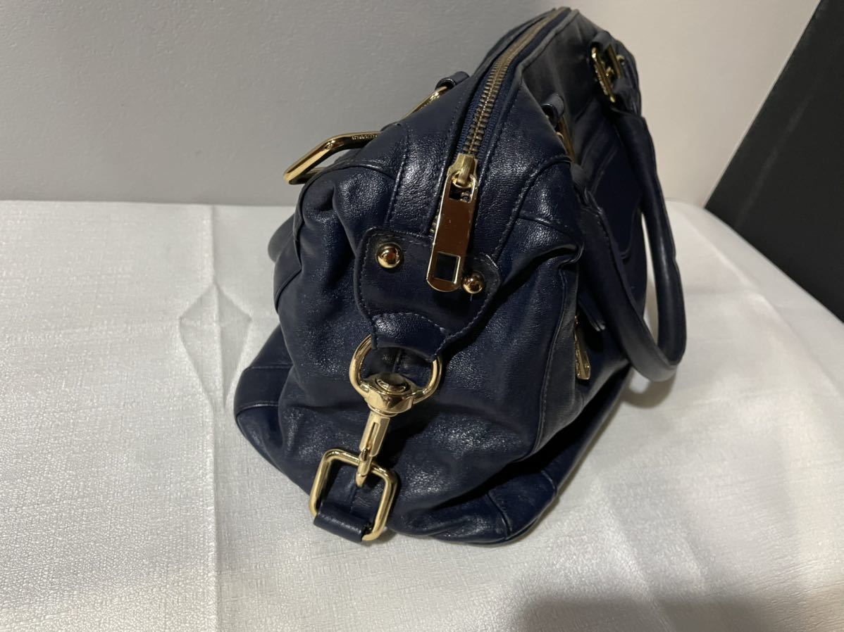 レベッカミンコフ Rebecca Minkoff バッグ ハンド レザー 紺通学_画像5