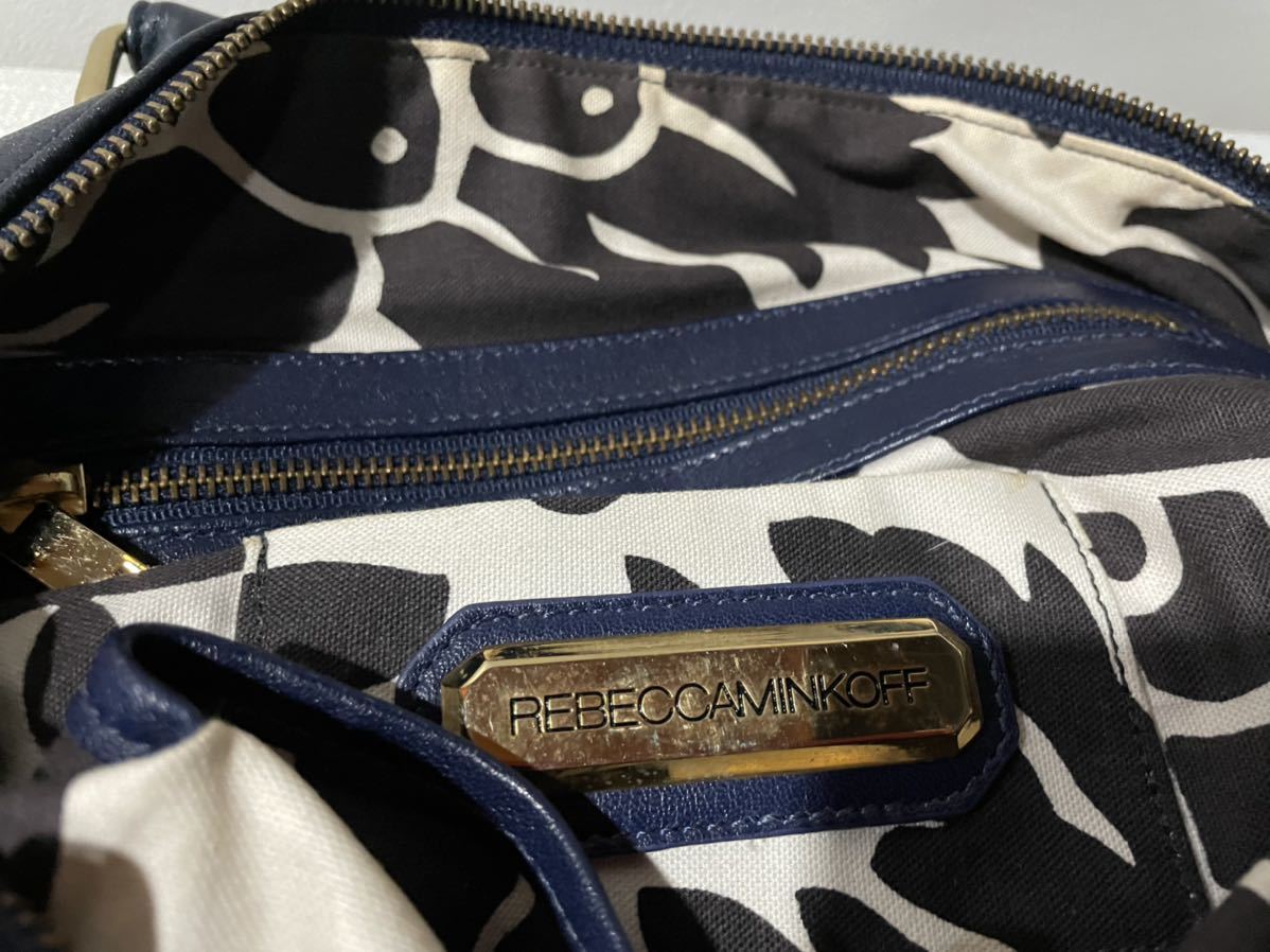 レベッカミンコフ Rebecca Minkoff バッグ ハンド レザー 紺通学_画像8