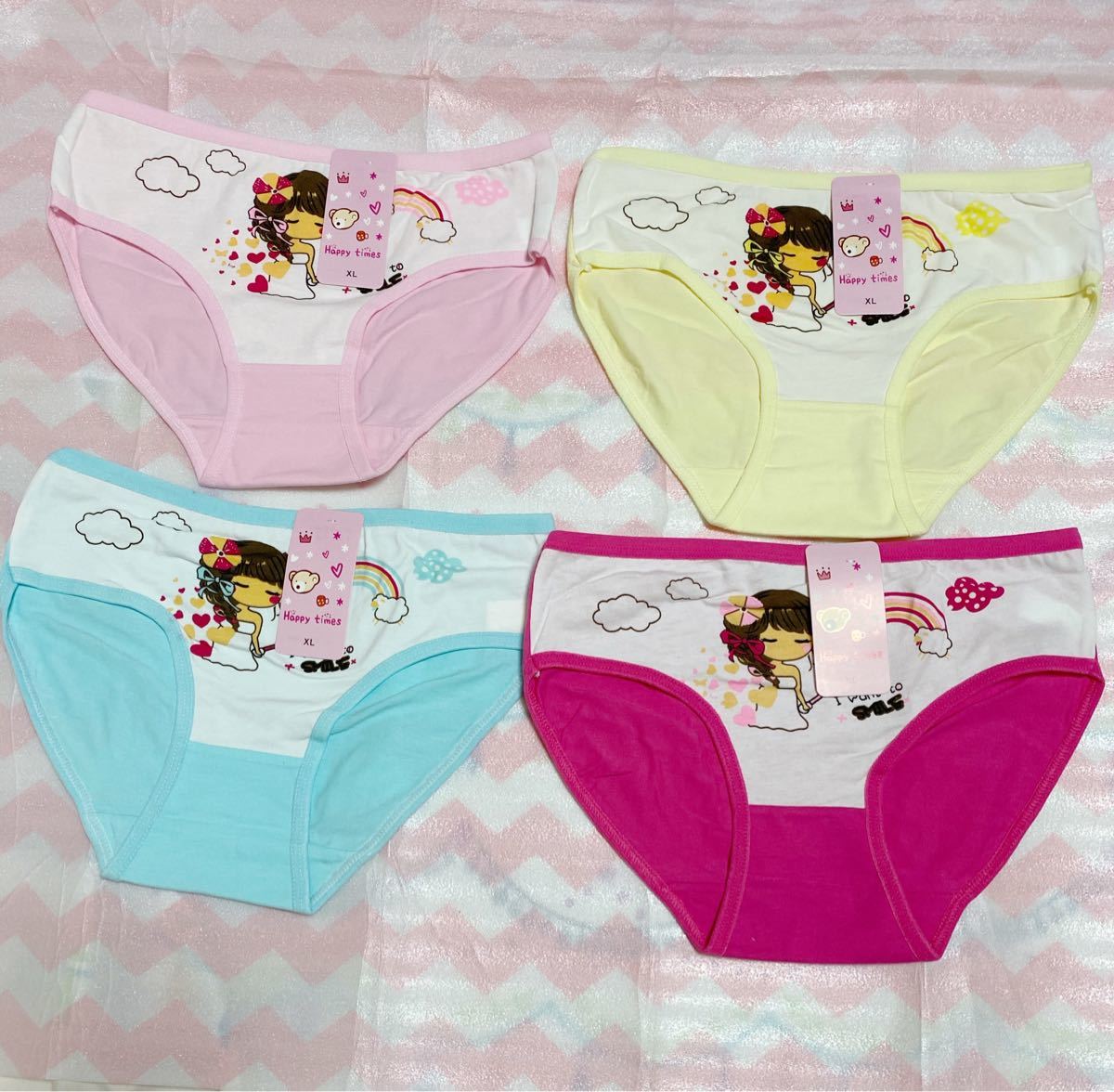 Paypayフリマ キッズ女の子下着 N110 4枚 オシャレ女児パンツ 安い子供ショーツパンツ Paypayフリマ キッズ女の子下着 N110 4枚 オシャレ女児パンツ 安い子供ショーツパンツ