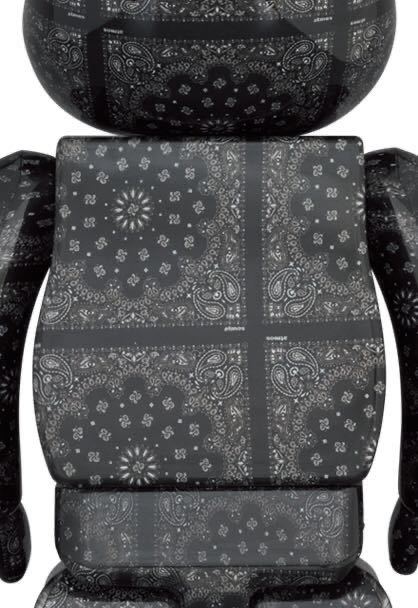 アトモス/atmos BANDANA B&W Ver. ベアブリック/BE@RBRICK 100%&400%セット(メディコムトイ・フィギュア)_※参考画像