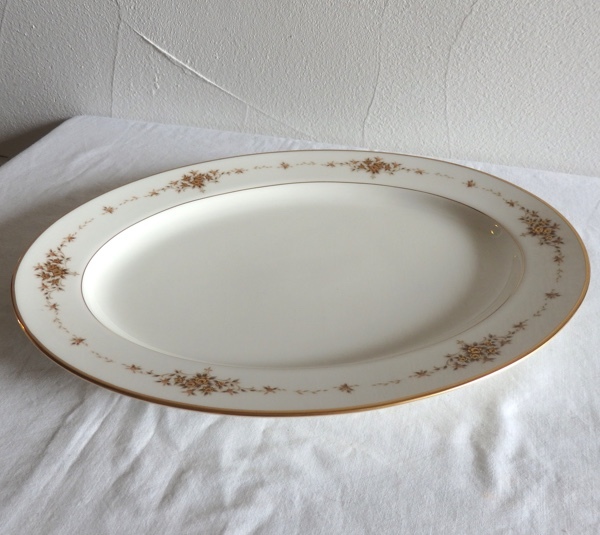 NORITAKE ノリタケ IVORY CHINA SUFFOLK オーバル プレート 大皿 中古_画像1