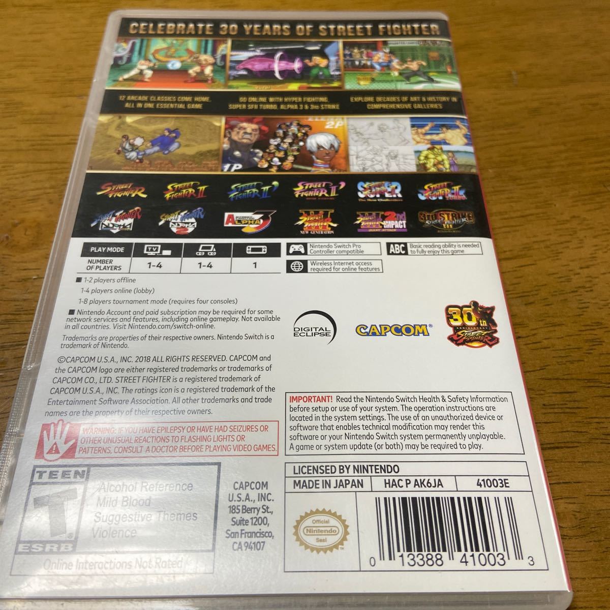 Switch ストリートファイター北米版 Street Fighter: 30th Anniversary Collection 