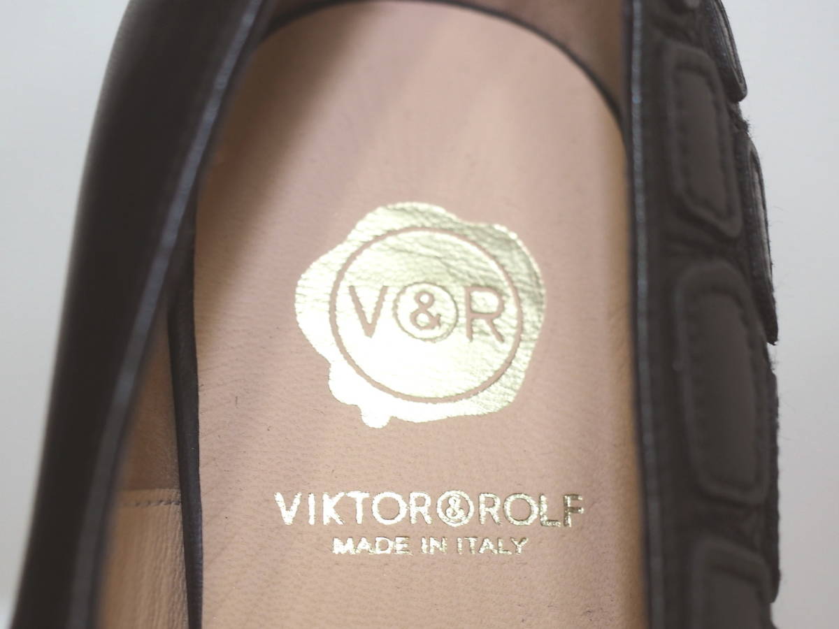  не использовался товар обычная цена 11 десять тысяч иен V&R Victor & Rolf 13AW каблук туфли-лодочки 38 чёрный Italy производства VIKTOR&ROLF