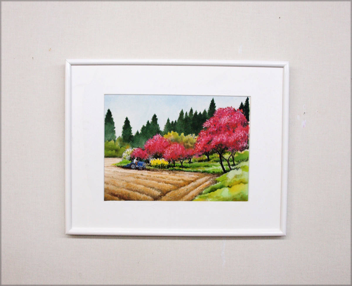 ディズニープリンセスのベビーグッズも大集合 風景画 水彩画 丘は杏子の花盛り 美術 工芸品 Reachahand Org