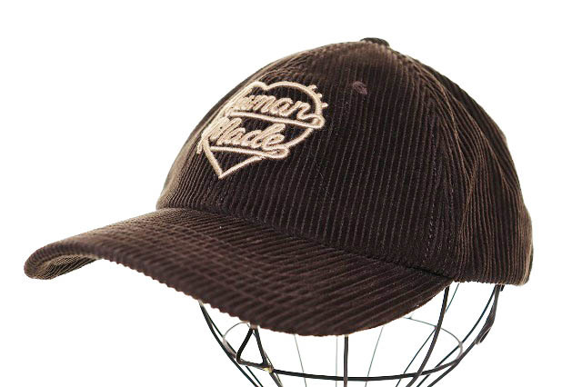 ヒューマンメイド HUMAN MADE 6PANEL CORDUROY CAP BROWN HM30GD071 コーデュロイ キャップ ロゴ 刺繍 帽子 茶色