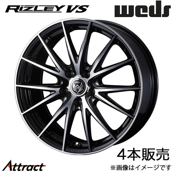 ライツレーVS シエンタ 10系 15in 軽銀銀輪 4本 ブラックメタリックポリッシュ 0039420 WEDS Rizley VS