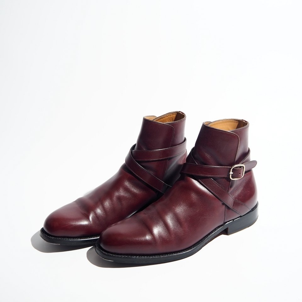 C3884P ▼F.LLI Giacometti フラテッリ ジャコメッティ▼ FG337 ジョッパーブーツ バーガンディ 40/25.5~26cm アンクルブーツ rb mks_画像2