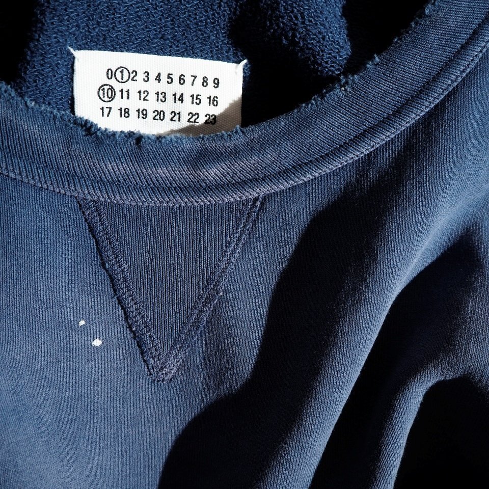 R6746P ●Maison Margiela 1/10 メゾンマルジェラ● 24SS グラフィティロゴ ヴィンテージ加工 スウェット ネイビー M / S50GU0214 mks_画像7