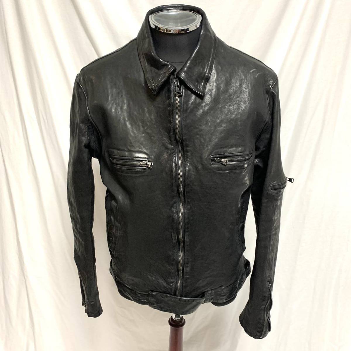 定価37万 ISAMU KATAYAMA BACKLASH Yohji Yamamoto イサムカタヤマ バックラッシュ ヨウジヤマモト  レザーライダースジャケット HN-Y90-702