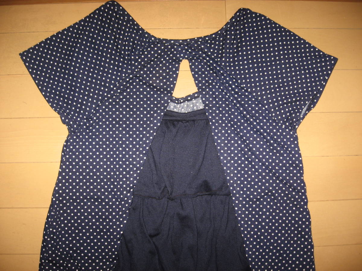 Cutie Blonde short sleeves frill dot tunic One-piece navy blue color M sending 195 cutie - Blond 