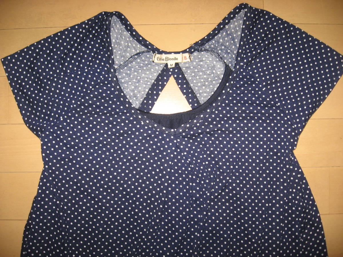 Cutie Blonde short sleeves frill dot tunic One-piece navy blue color M sending 195 cutie - Blond 