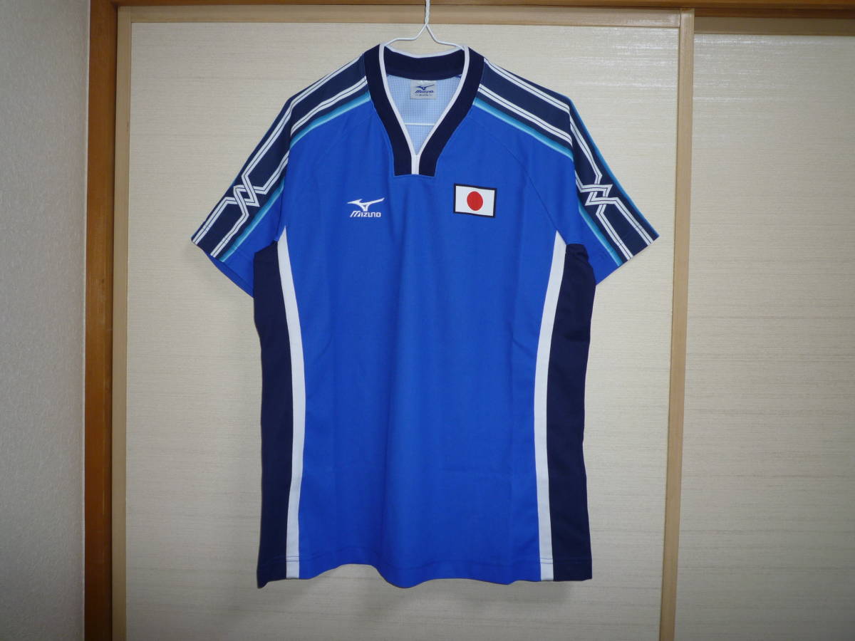 ミズノ 日本代表オリンピックユニフォームシャツ青 Mサイズ