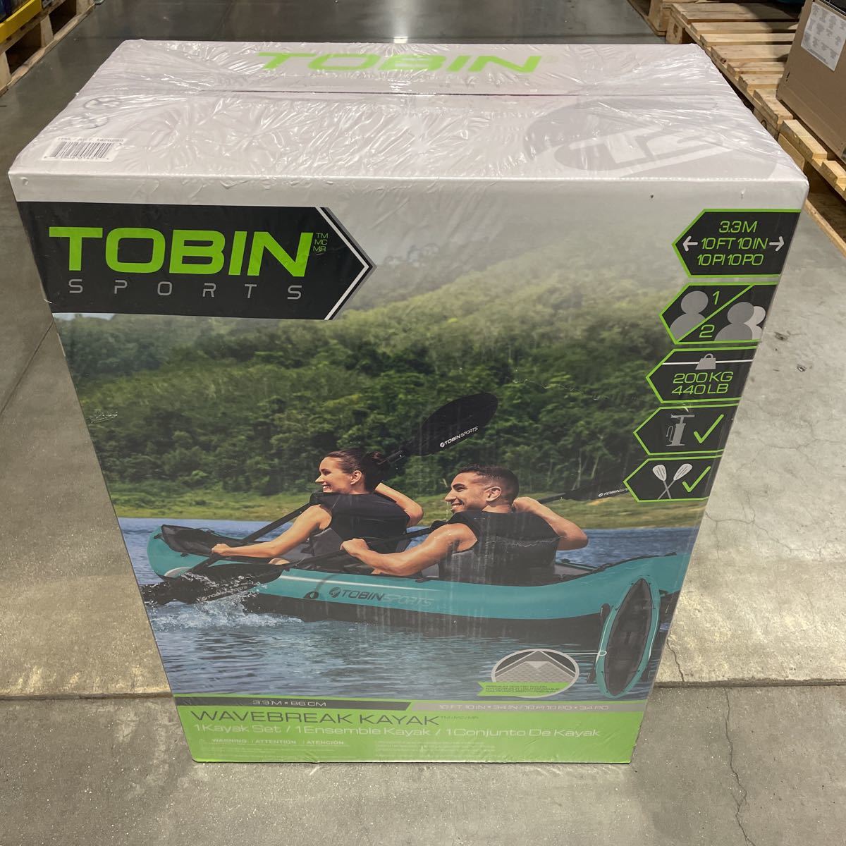 新品 tobin sports トービンスポーツ カヤック 2人用 Kayak インフレータブル ゴムボート 湖 海 川 カヌー