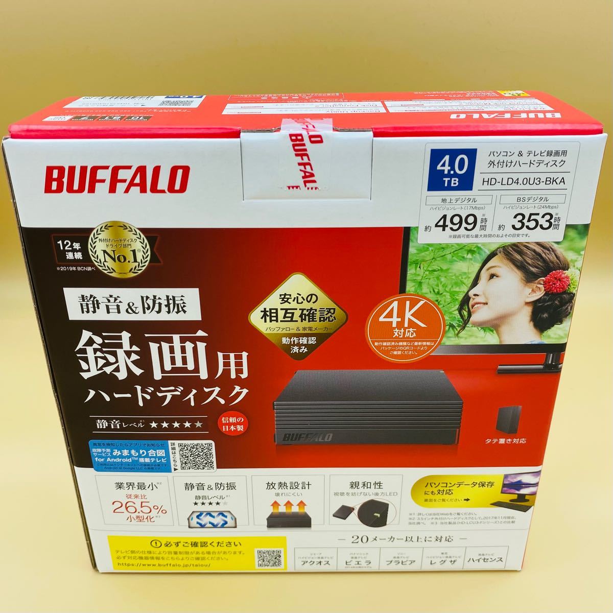 新品 バッファロー BUFFALO HD-LD4.0U3-BKA 4.0TB 4K対応