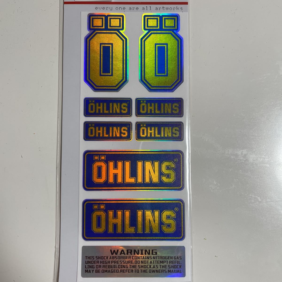 ☆新品未開封☆ オーリンズステッカー　OHLINS ホログラム　ブルー、ゴールド_画像1