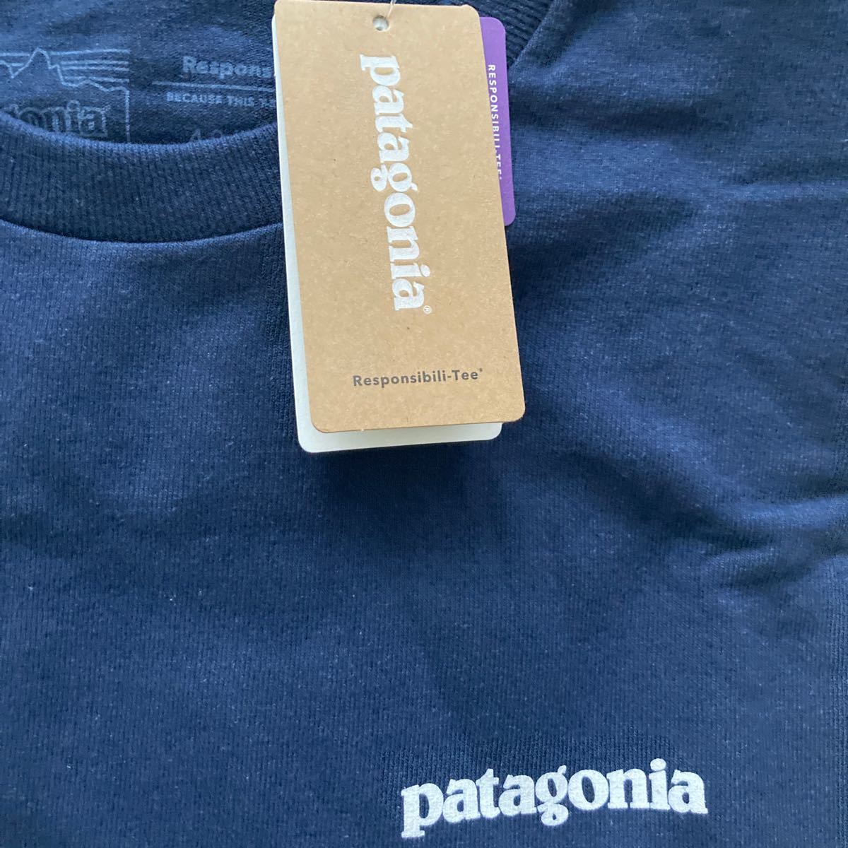 未使用 パタゴニア patagonia P-6 ロゴ 半袖Tシャツ USサイズS ネイビー 紺