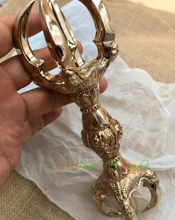 密教法具 寺院用仏具】極上品 鬼面型 金剛五鈷杵 お盆用品 仏具 密教法具 寺院用仏具】極上品 鬼面型 金剛五鈷杵 お盆用品 仏具