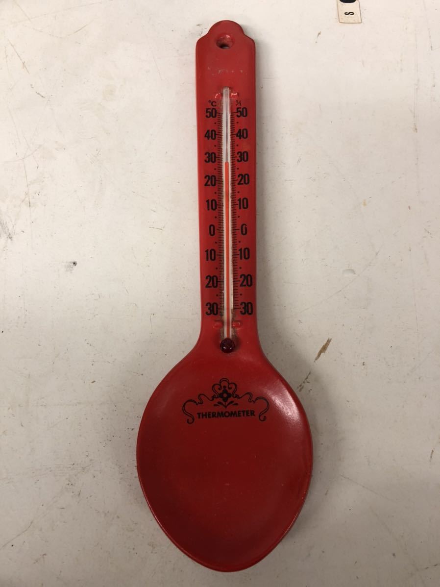 昭和　レトロ　スプーン　thermometer 温度計　サーモメーター　高さ34 最大横幅9センチ　インテリア_画像1