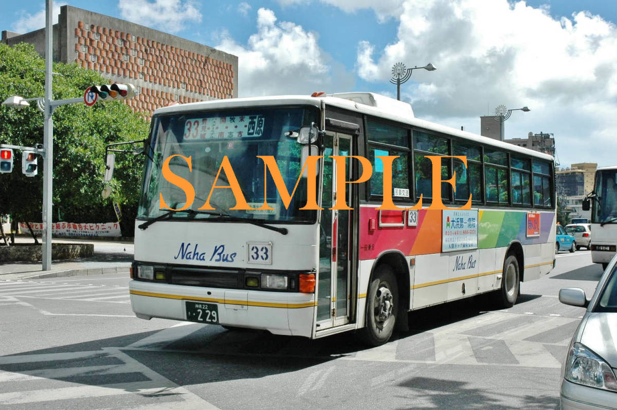 D[ автобус фотография ]L версия 3 листов Naha автобус Blue Ribbon Okinawa Naha транспорт 