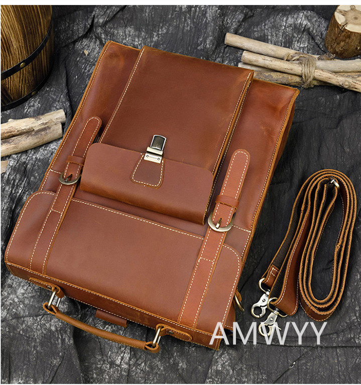 * new goods * original leather business rucksack cow leather daypack men's bag business bag stylish worker handmade high capacity travel commuting business trip AMWYY-MB-35