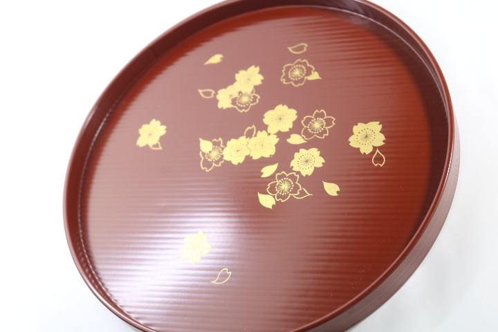 未使用品　象彦　天然木　丸盆 /お盆/菓子器　元箱付　送料無料_画像4