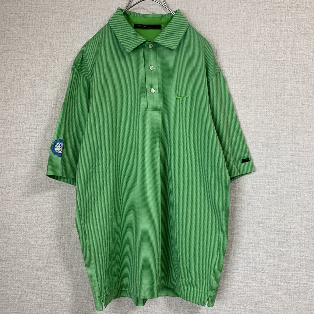 タイガーウッズ コレクション　　NIKE ナイキ　ポロシャツ ゴルフウェア　TIGER WOODS collection グリーン　緑　半袖シャツ　d_画像1
