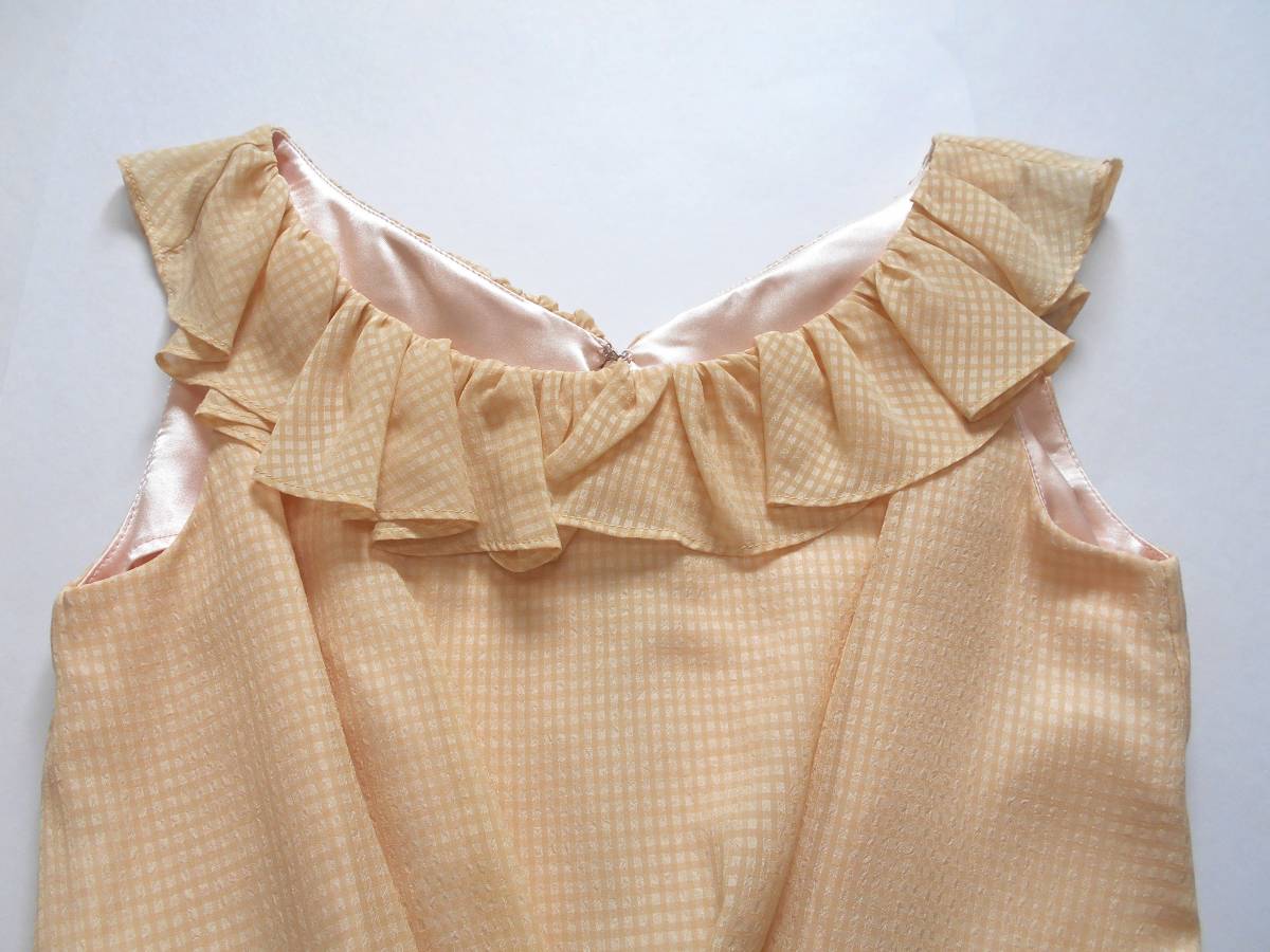 ( unused new goods free shipping!) JILL STUART Jill Stuart yellow silver chewing gum check chiffon One-piece ( pattern dress Jill ...)