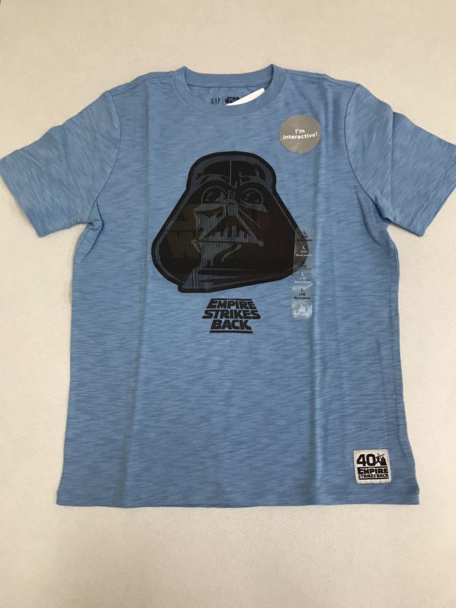 ＧＡＰ■新品■140■ギャップ■スターウォーズ■ダースベイダー■夜間蛍光■Ｔシャツ■水色■STAR WARS■USA■アメコミ■21■3.2-1_画像1