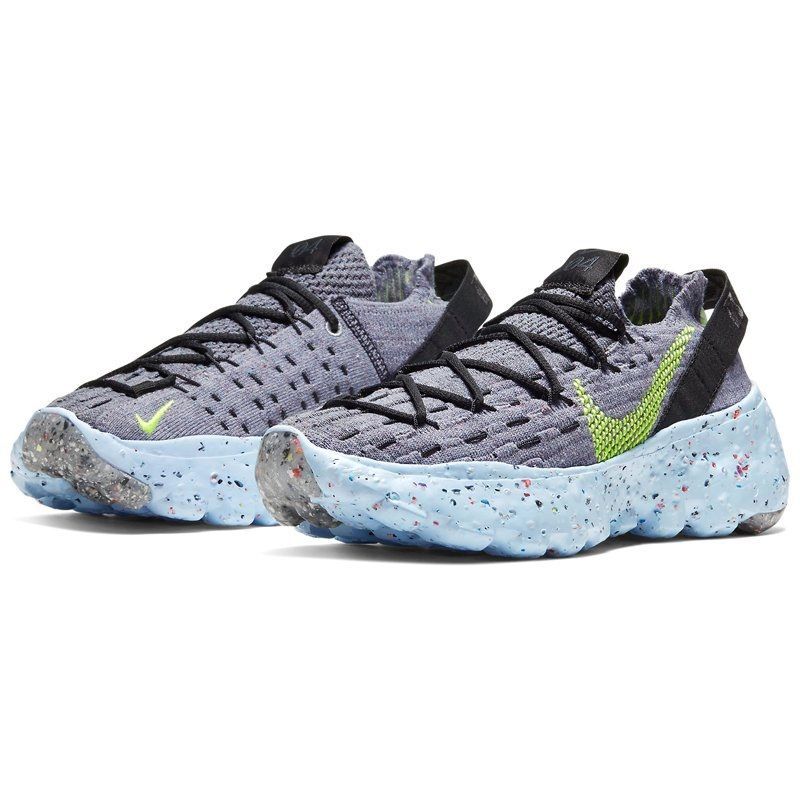 ☆NIKE WMNS SPACE HIPPIE 04 sustainable Flyknit 灰/蛍光黄/黒 26.0cm ナイキ ウィメンズ スペース ヒッピー 04 サステナブル CD3476-001_画像1