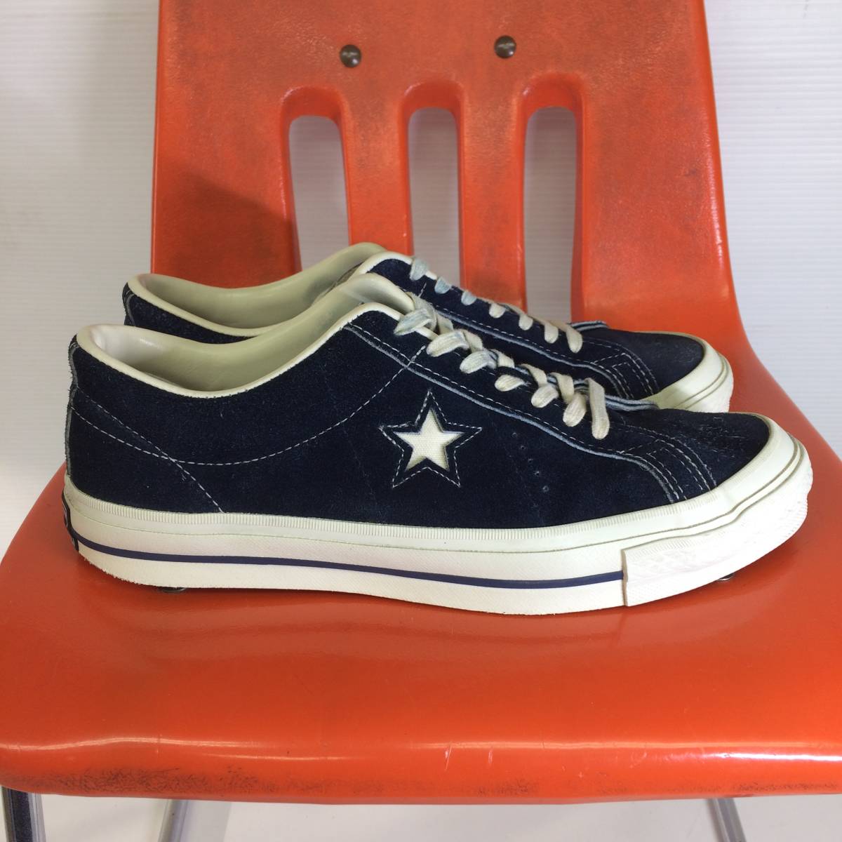  Converse made in Japan one Star VTG time line suede navy US8 26.5cm