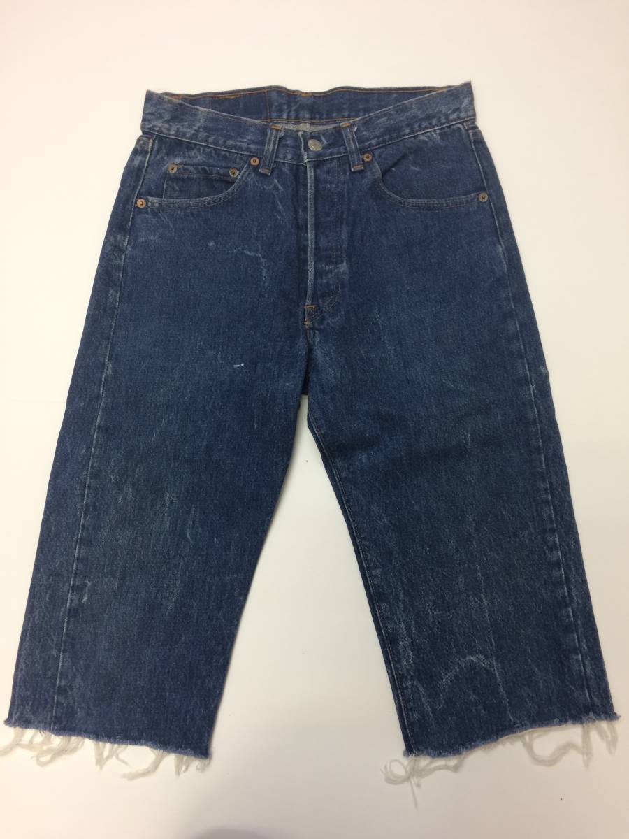 80s USA製 リーバイス デニムパンツ カットオフ W31 内股シングル_画像3