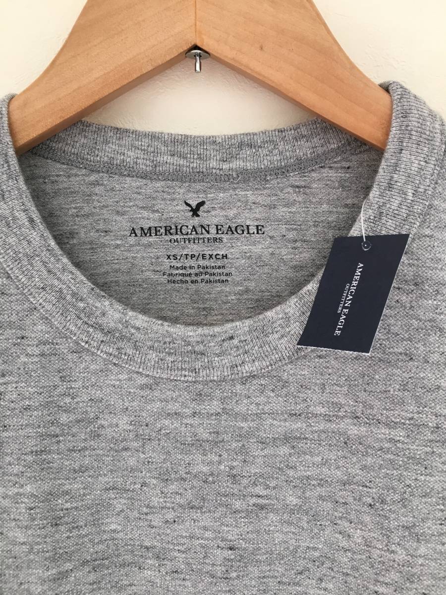 セール! 正規品 本物 新品 アメリカンイーグル 鹿の子 ピケ Tシャツ オシャレ! メランジ調 AMERICAN EAGLE 大人の グレー ワイルド XS ( Sの画像1