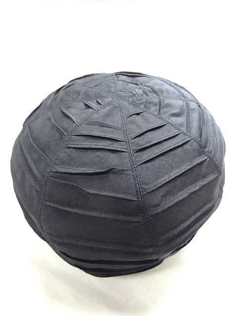 MAXIM マキシム シルク 絹 素材 変形 プリーツ 加工 デザイン ベレー帽 ハット 帽子 キャップ ブラック 黒 ユニセックス TOKYO 東京 レア