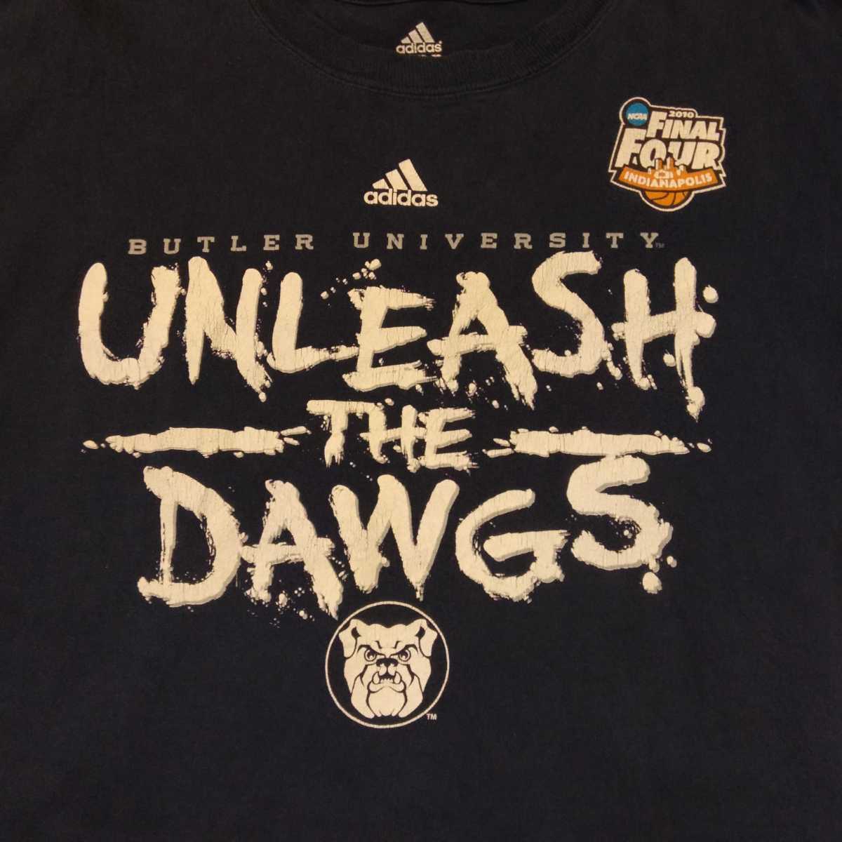 USA古着卸 XLサイズ adidas NCAA アディダス unleash the dawgs プリント Tシャツ