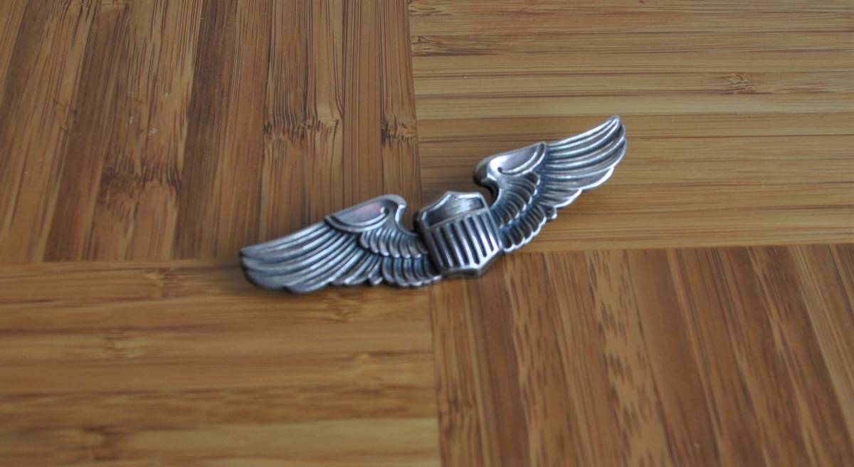 ☆希少極上WW2 US ARMY AIRFORCE STERLING SILVER 純銀パイロットWing バッジ☆_画像4