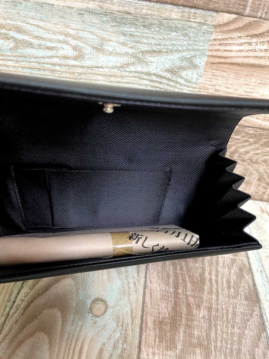 [AY] ceremonial occasions . clothes formal black formal long wallet case clutch bag back black .. bellows second bag unused goods 