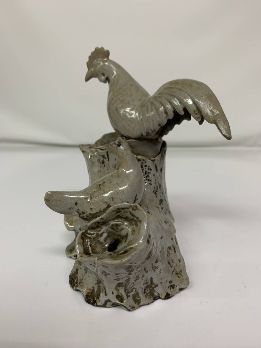  white Bizen / old Bizen Edo period chicken /. censer . box 