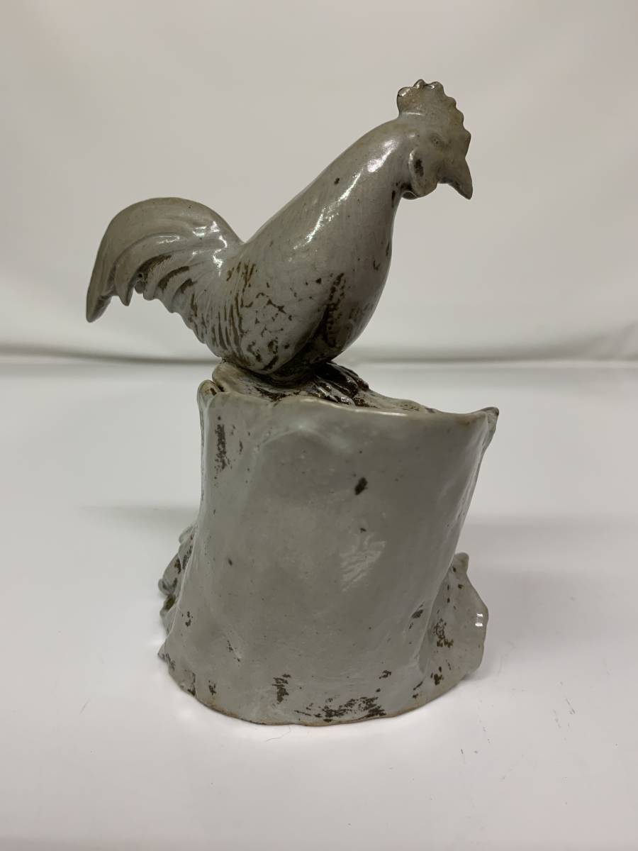  white Bizen / old Bizen Edo period chicken /. censer . box 