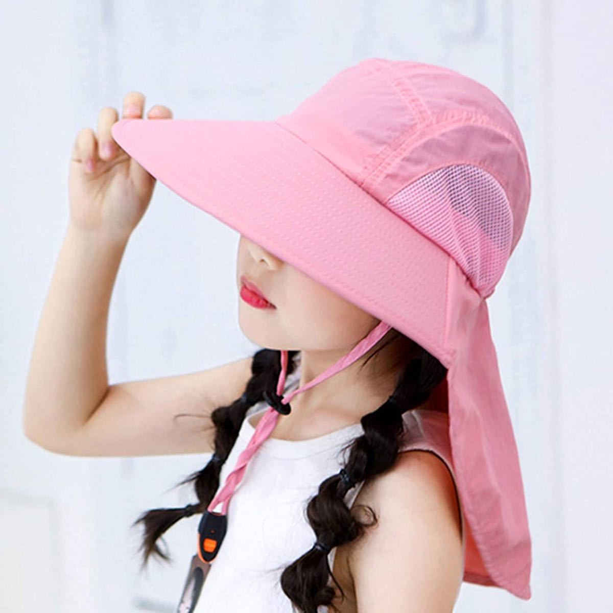 子供 ハット 帽子 サンハット キッズ 女の子 男の子 夏用 uvカット色:ピンクです