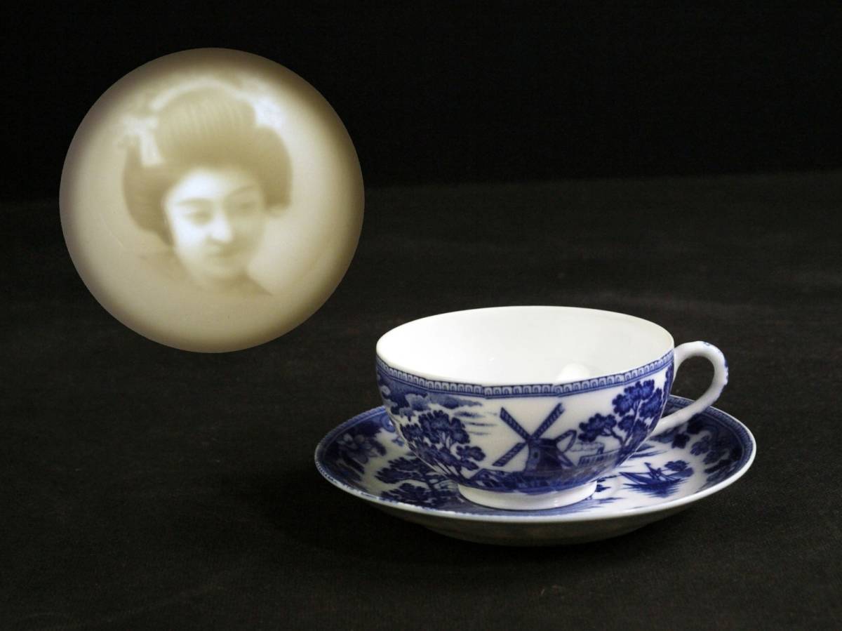 日本特製 カップ＆ソーサー 3客 薄手 エッグシェル アンティーク 陶器