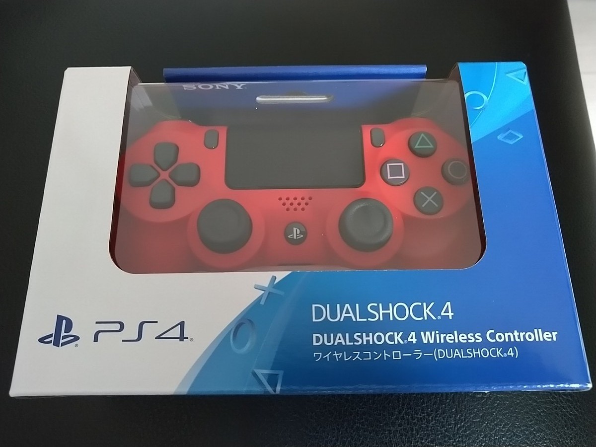 【新品未開封】純正品 PS4 ワイヤレスコントローラー DUALSHOCK 4 マグマレッド PS4 デュアルショック4 正規品