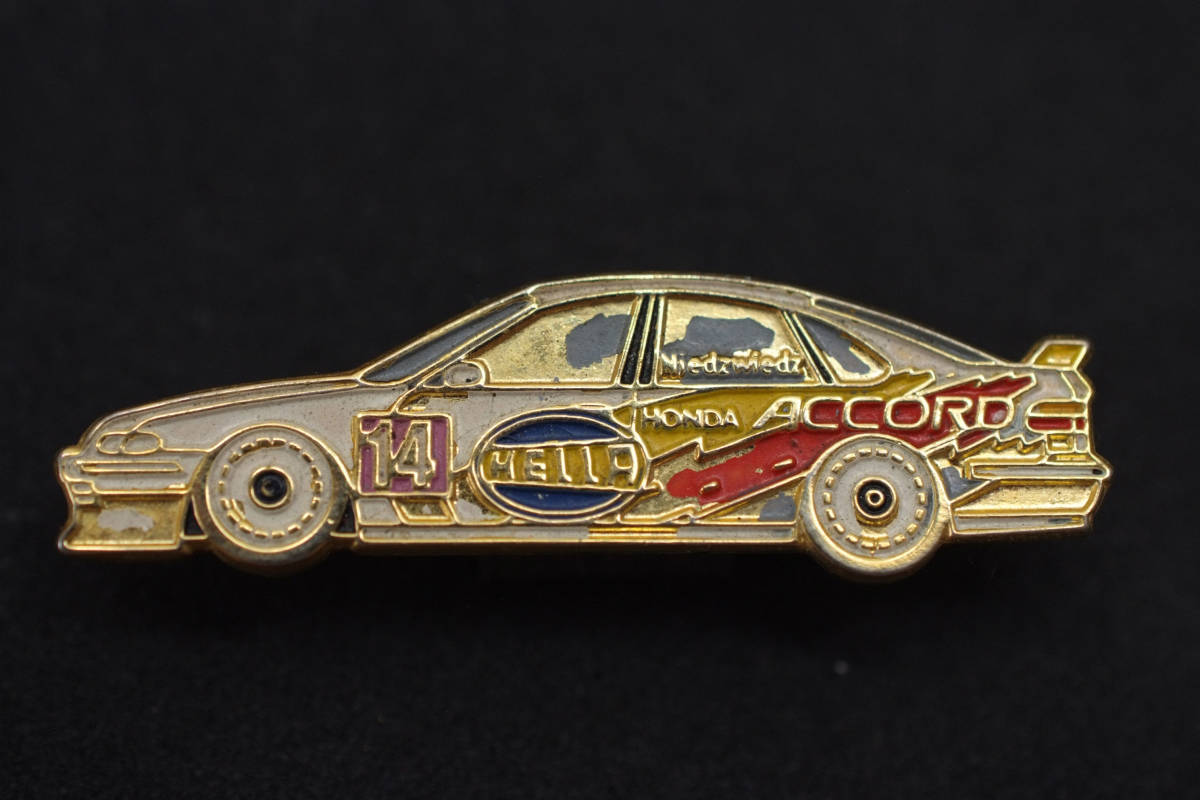 ◇ HONDA ピンバッジ DTMアコード No14 ホンダ rcitys W42mm motor sport accord ユーロR 【写真ABC3タイプより1品の入札価格です】_Bタイプ