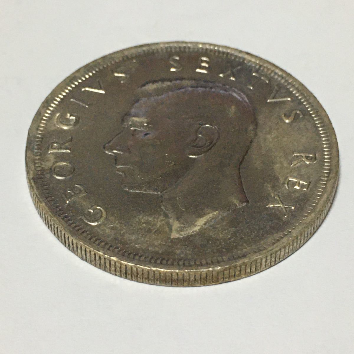 南アフリカ　5シリング銀貨　ジョージ6世　1652-1952年　レア　貴重　アンティークコイン/レーヴェコイン_画像3