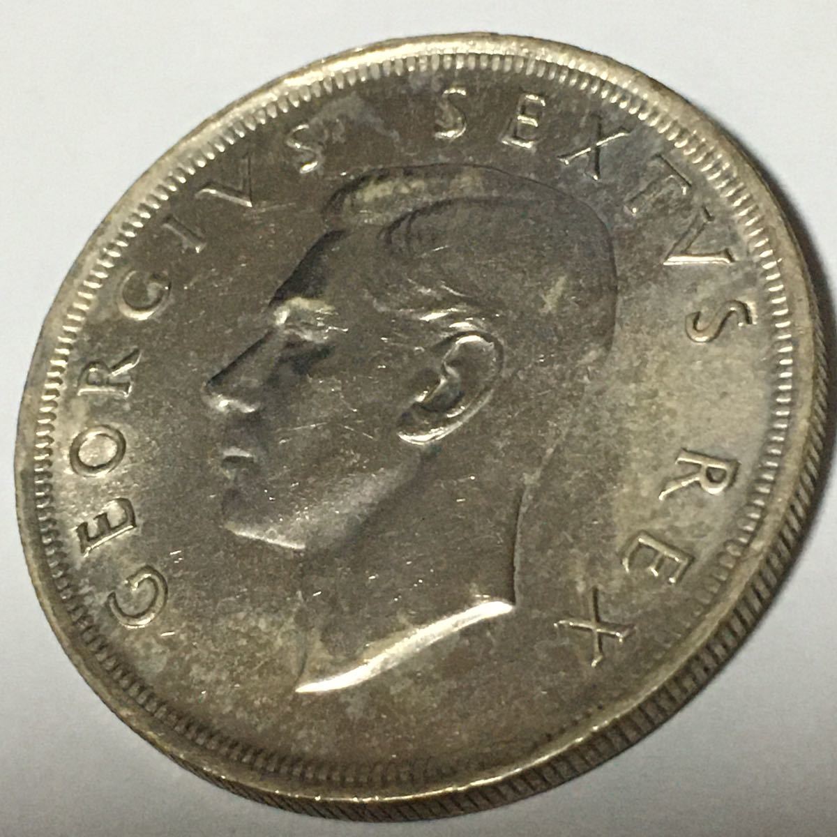 南アフリカ　5シリング銀貨　ジョージ6世　1652-1952年　レア　貴重　アンティークコイン/レーヴェコイン_画像5