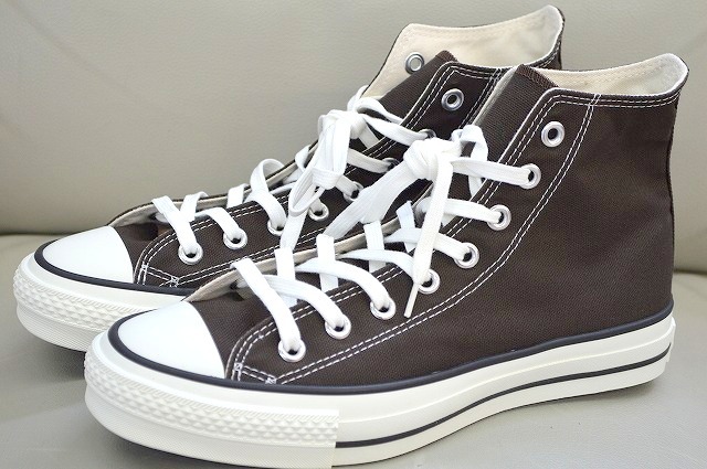 新品未使用 CONVERSE コンバース ALLSTAR CANVAS AS J HI 日本製 MADE IN JAPAN ダークブラウン 茶 13200円 US8 26.5センチ_画像2