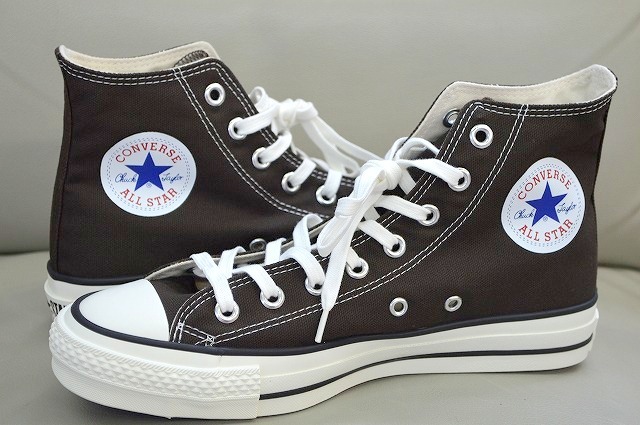 新品未使用 CONVERSE コンバース ALLSTAR CANVAS AS J HI 日本製 MADE IN JAPAN 茶色 ダークブラウン 13,200円 US7.5 26センチ 送料無料_画像5